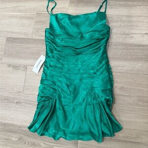 Bardot small green Satin Mini Dress